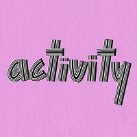 Retro activity lettering vector concentric effect font calligraphy