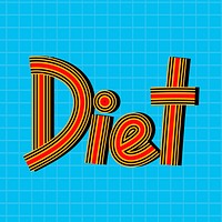 Retro diet vector concentric font typography hand drawn