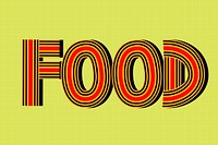 Food text vector lettering retro style line font typography