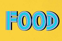 Retro food vector line font calligraphy hand drawn