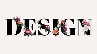 Floral design word typography on a beige background
