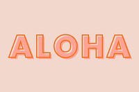 Aloha typography on a pastel peach background vector