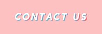 Isometric word Contact us typography on a millennial pink background vector