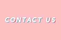 Isometric contact us lettering vector italic font typography
