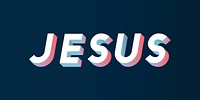 Isometric word Jesus typography on a black background vector