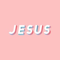 3d font Jesus lettering vector typography