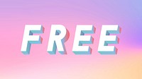 Isometric word Free typography on a pastel gradient background vector