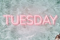 TUESDAY word pink neon typography