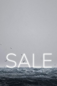 White neon text SALE typography