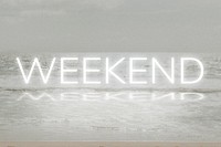 White neon text WEEKEND typography