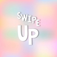 White swipe up doodle typography on a pastel background vector