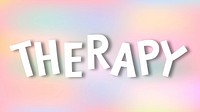 Therapy doodle typography on a pastel background vector