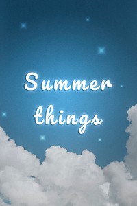Summer things white neon typography