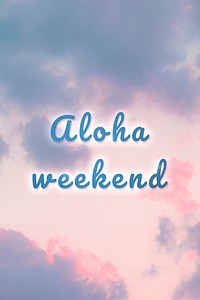 Aloha weekend neon glow typography