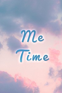 Me time neon glow typography