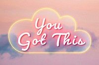 You got this pink neon light typography
