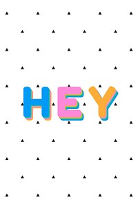 Hey colorful letter smooth font vector illustration