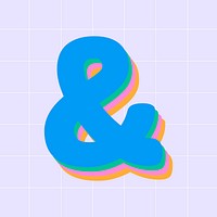 Vector ampersand 3d rounded font 