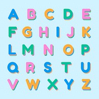 Capital letter set font typography
