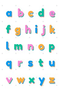 Psd lower case alphabet set font 