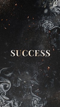 Success glittery word art typography 