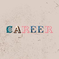 Career word victorian style  typography font 