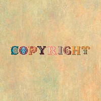 Copyright word western font typography
