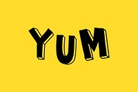 Yum bold lettering vector typography