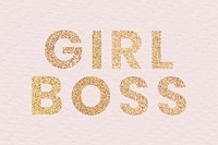 Glittery girl boss typography on a pink background