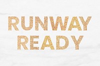 Glittery runway ready typography on a white background