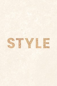 Glittery style typography on beige background