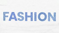 Glittery blue Fashion trendy word typography with marble background