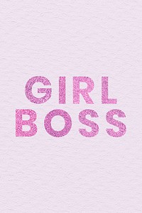 Girl Boss shimmery pink word typography