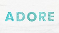 Adore aqua blue glittery trendy word with marble wallpaper