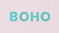 Aqua blue Boho glittery word typography pink wallpaper