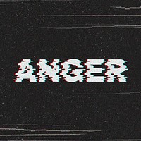 Anger blurred word typography on black background 