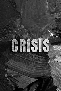 Crisis uppercase letters typography on brush stroke background