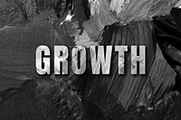 Growth uppercase letters typography on brush stroke background