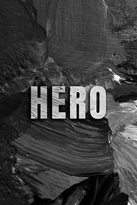 Hero uppercase letters typography on brush stroke background