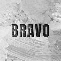 Bravo uppercase letters typography on brush stroke background