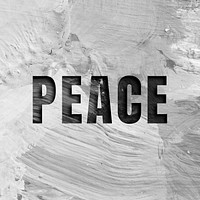 Peace uppercase letters typography on brush stroke background