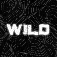 White neon wild word topographic typography on a black background