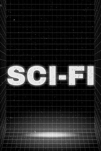 SCI-FI glowing typography design on black