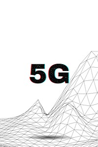 5G typography wavy background