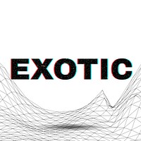 Word EXOTIC typography wavy background