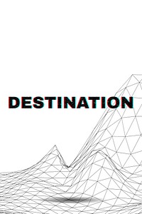 DESTINATION typography wavy background