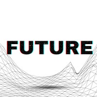 Word FUTURE typography wavy background