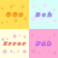 Funky words and slang vector 90&#39;s typography set