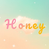 Honey word doodle colorful hand writing