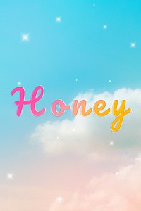 Honey text doodle font typography